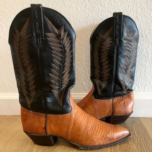 J Chisholm Lizard All Leather Western Cowboy Boots 8.5 M